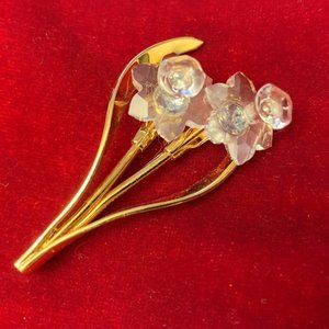 Swarovski Crystal and gold Daffodil Brooch